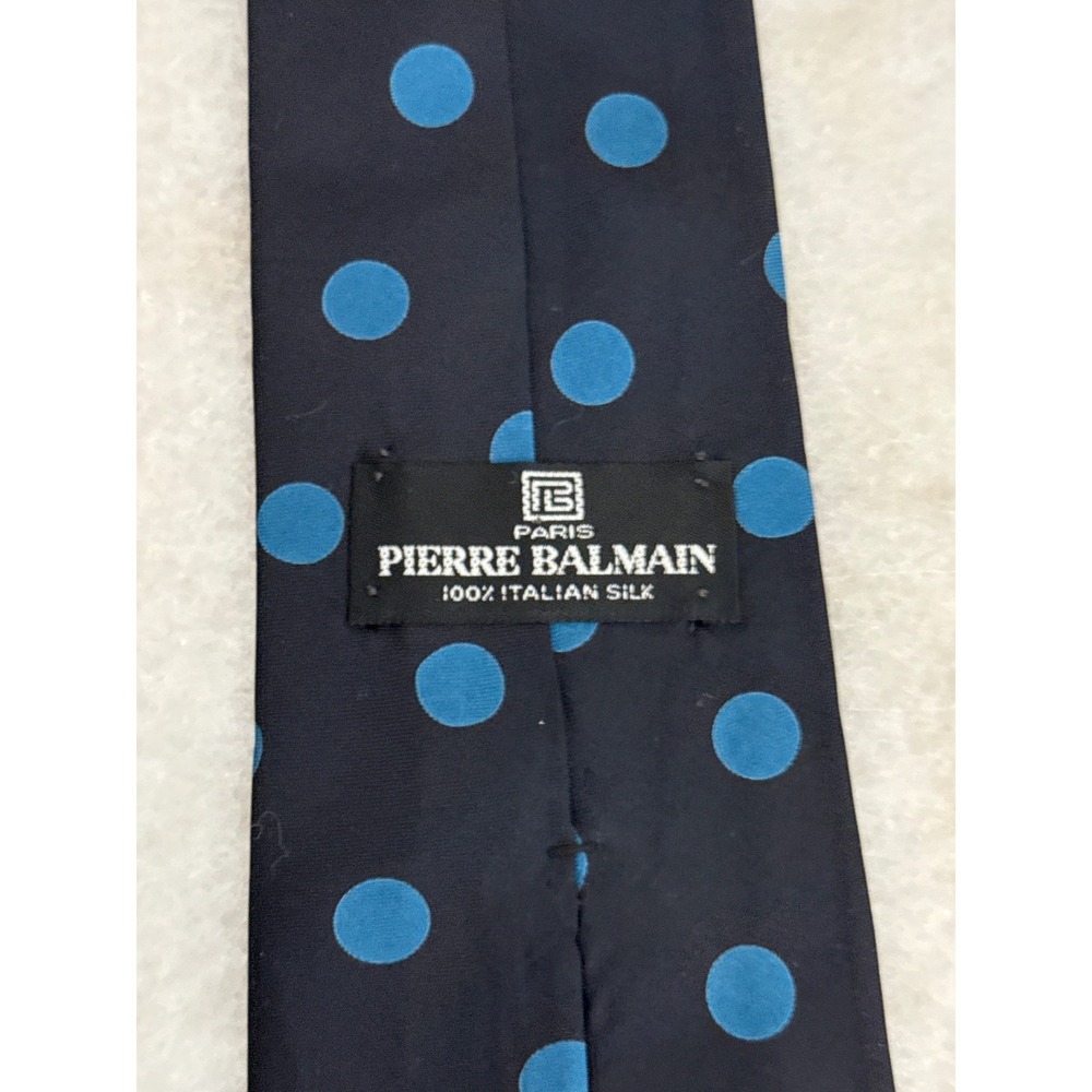 Pierre Balmain Polka Dot Silk Ties Set of 2 Red & Blue Italian Designer Neckties - Picture 4 of 8